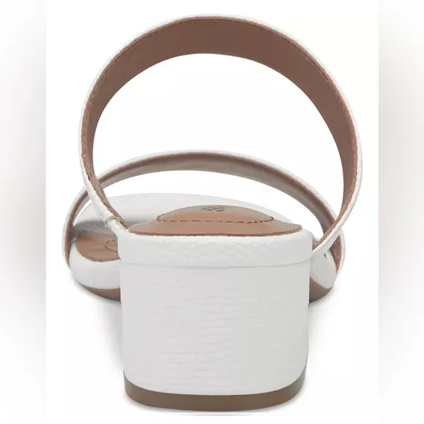 NIB New Style & Co Victoria Double Band Block White Dress Sandals in Size 10 - Image 4