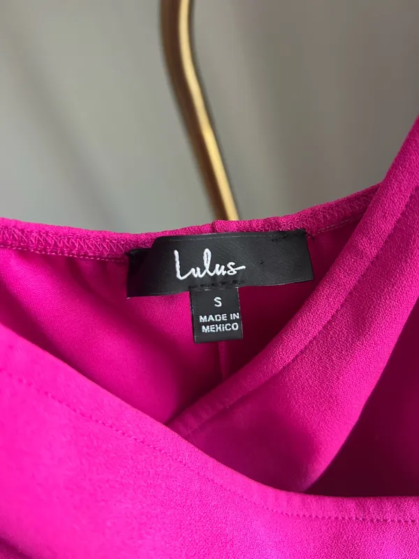 Lulus Dress Maxi Hot Pink - Image 3
