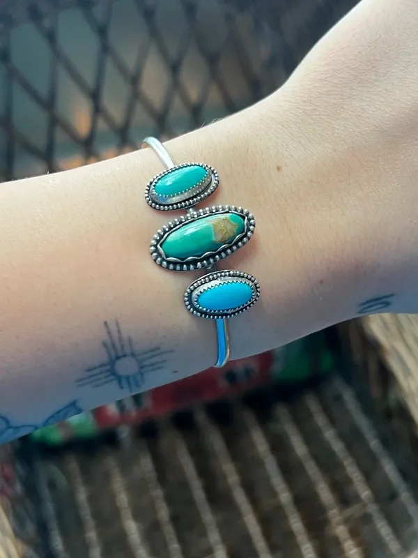 Turquoise cuff bracelet Blue - Image 3