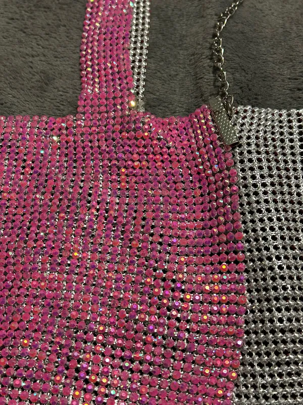 SheIn NWOT Rhinestone Detail Metallic Open Back Pink Top - Image 8