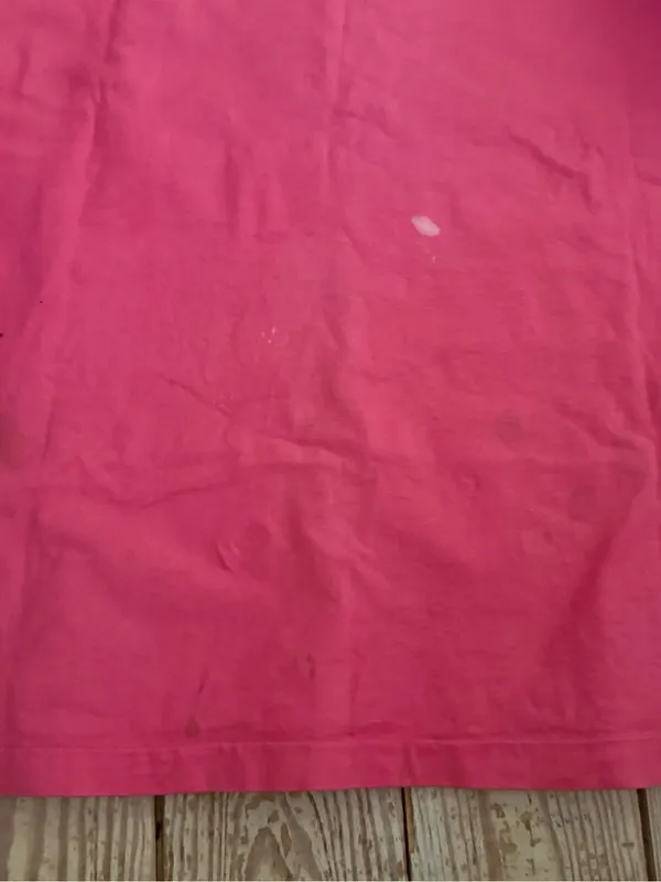 Johnny Was Pink Fish Patch T-Shirt Size 2X holes & stains in pics - Image 5