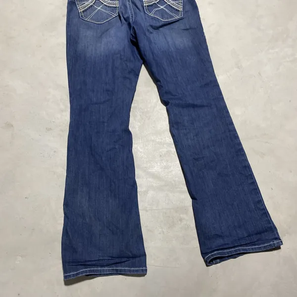 Ariat REAL High Rise Dorothy Boot Jeans Women's SZ 36x36 Wash Blue Stretch *Mark - Image 8