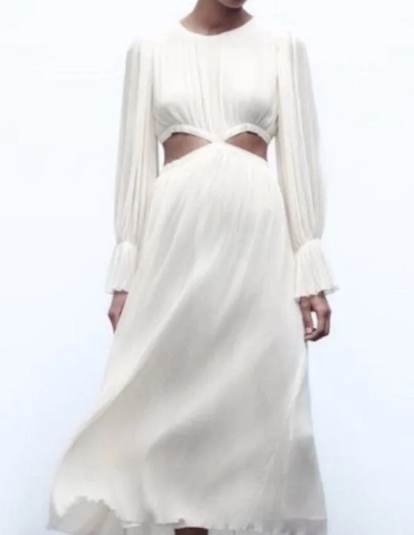 ZARA Maxi Cream white Dress - Image 8