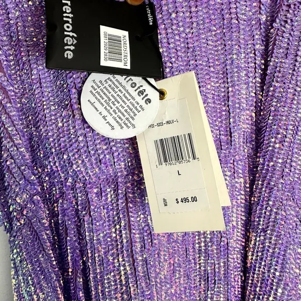 Retrofête Jill Sequin Minidress in Iridescent Size Large NWT - Image 10