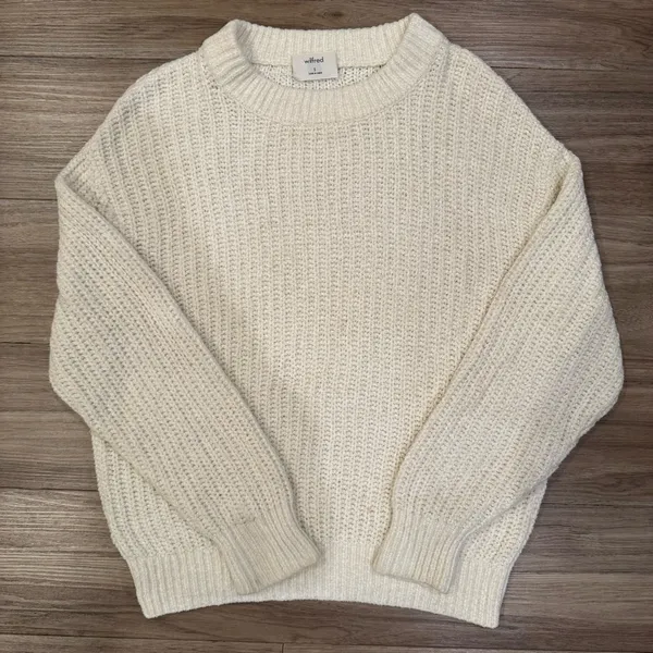 Wilfred Cream Crewneck Knit Sweater - Image 3