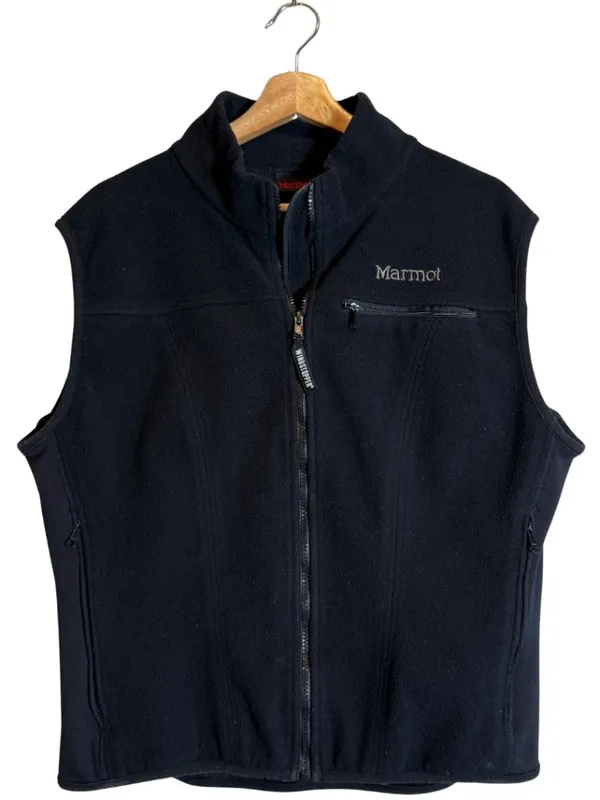 Vintage Marmot Windstopper Full Zip Fleece Vest Women's Large Black Gorpcore - Image 3