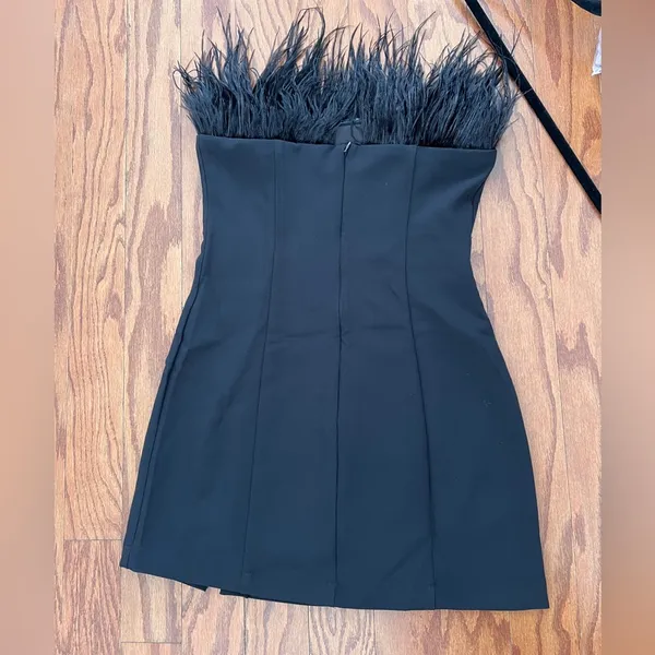 ASTR the label-RAVEN FEATHER TRIM MINI DRESS - Image 9
