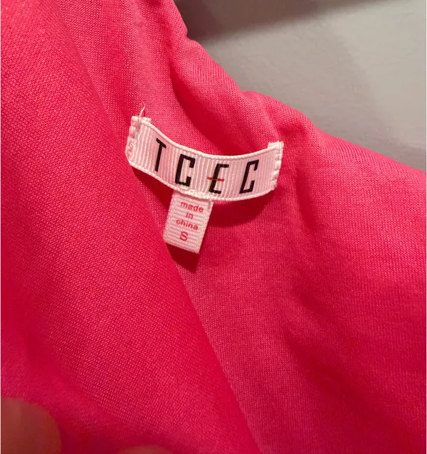 TCEC One Shoulder Bubble Hem Organza Mini Dress Hot Pink - Image 8