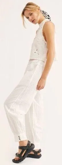 Free People Check It Out Pants In Ivory Size Small - Image 2