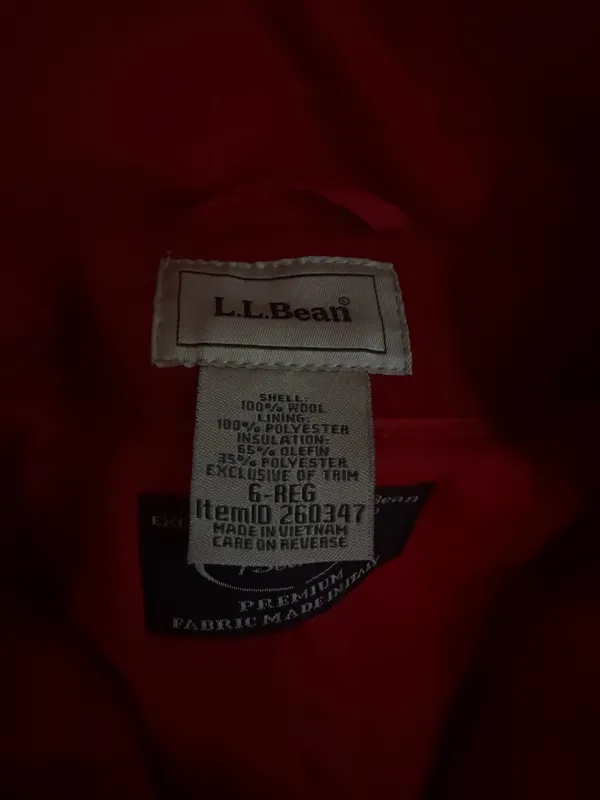 L.L.Bean Red Wool Blend Peacoat – Size 6 - Image 2