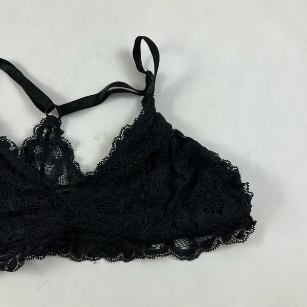 SM Black Lacey elastic bralette bra - Image 2