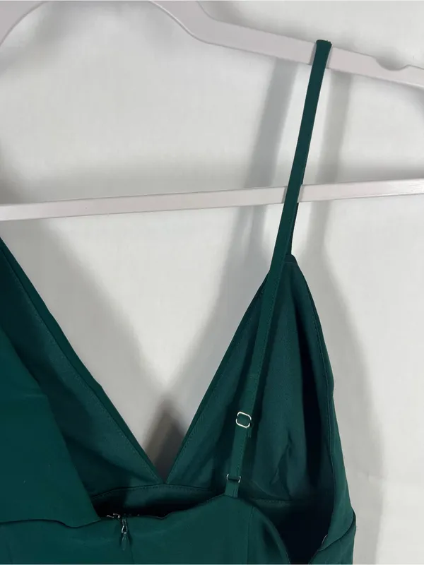Lulus Emerald Green Asymmetrical Strap Bodycon Mini Dress Size S NWT - Image 7