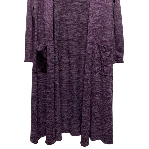 Lularoe Women's Medium‎ Purple Open Cardigan Duster Pocket Loose Fit - Image 2