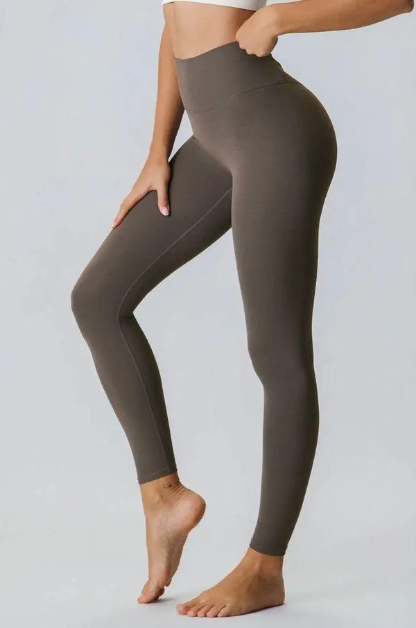 Berlook Activewear Dark Coffee Cut Out Leggings 24” - Image 3