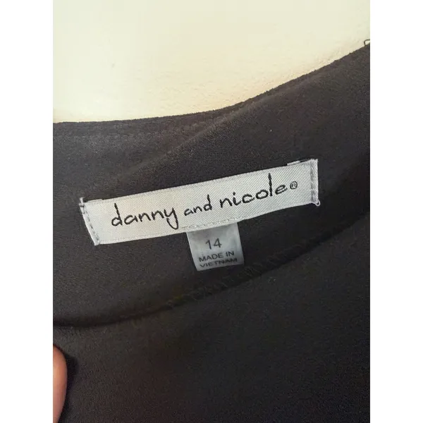 Danny And Nicole Black Bell Sleeve Dress Sz 14 - Image 4