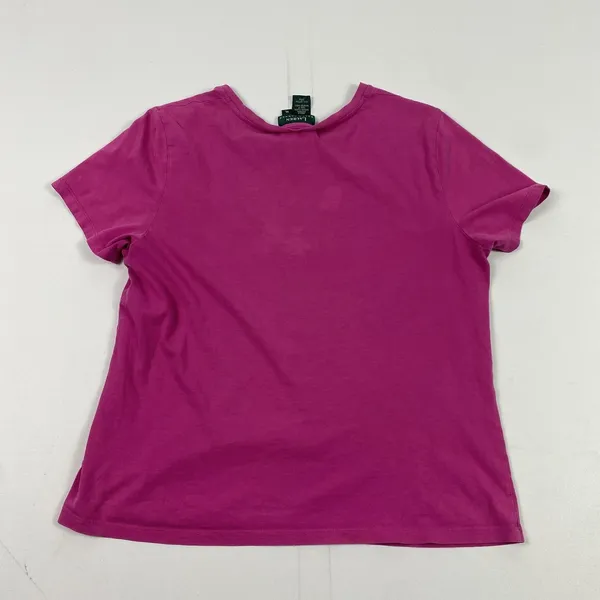 Lauren Ralph Lauren Shirt Womens‎ XL Magenta Pink Pocket Tee Casual 100% Cotton - Image 7