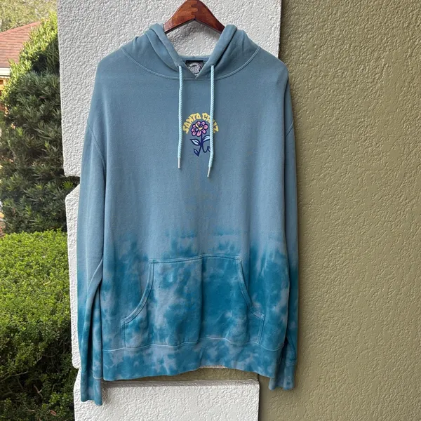 Santa Cruz Delfino Ego Flower Blue Tie Dye Hoodie - Image 3