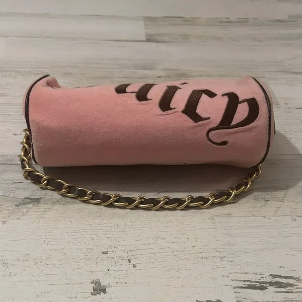 Vintage Juicy Couture Pink Suede Barrel Shoulder bag Y2K - Image 10