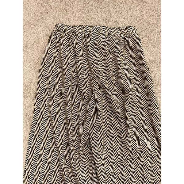 Umgee Boho Wide Leg Drawstring Waist Pants | Silky Chevron Print | Size Small - Image 8