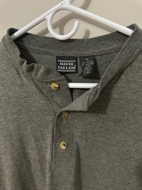 Vintage Gray Polo Shirt Size M - Image 3