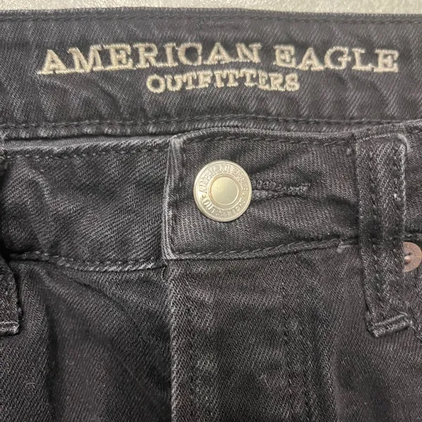 American Eagle Black Denim Button Fly Skirt Size 4 - Image 2