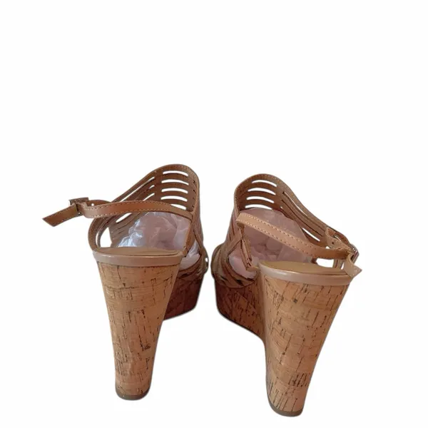 Franco Sarto Brown Strappy Wedge Sandals Size 8 - Image 4