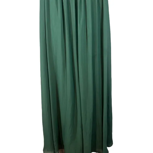 Azazie Kora Dark Green A-Line Pleated Chiffon Bridesmaid Prom Dress Sz A2 - Image 4