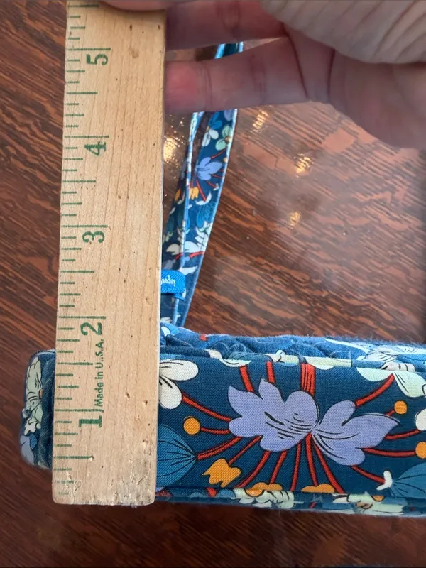 Vera Bradley Navy Blue Floral Quilted Shoulder Bag - Image 13