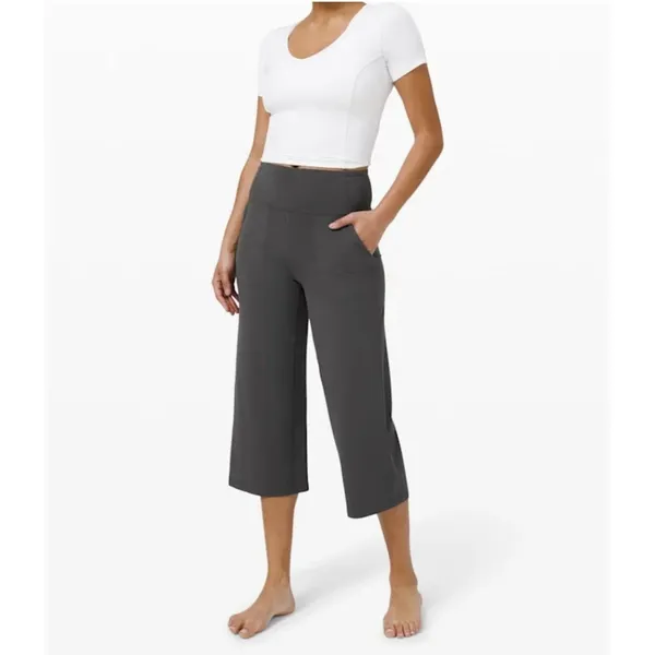LULULEMON Align Wide Leg Super-High-Rise 23” Crop - Graphite (Dark) Grey - Sz. 6 - Image 7