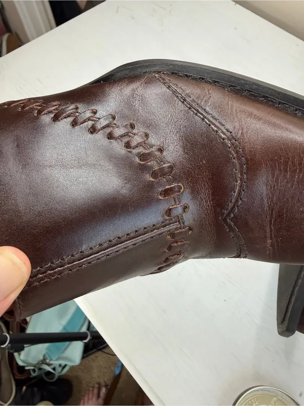 MIA Western Cowgirl Style Heeled Pointed Toe Leather Mules Booties Sz 7.5 - Image 12