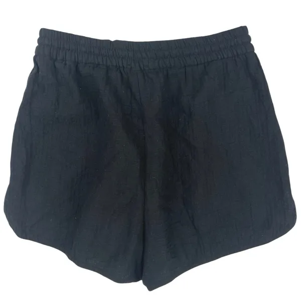 Aritzia Wilfred Bertaud Black Gauze Elastic Drawstring Lounge Sweat Shorts XS - Image 2
