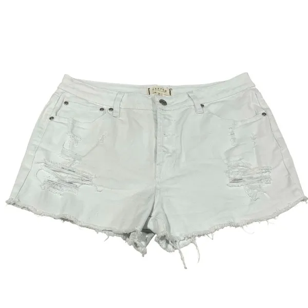 Harper Heritage White‎ Distressed Jean Shorts Size 30 Francesca's - Image 2