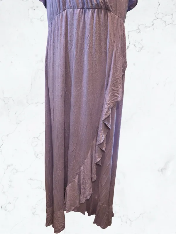 ISABEL MATERNITY Ruffle Maxi Dress Romantic Boho Nursing Friendly Lavender‎ M - Image 4