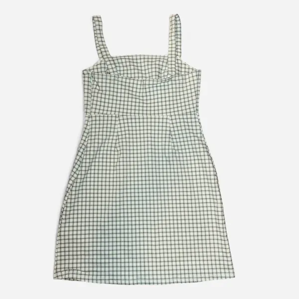 Hollister Mint Green Plaid Mini Dress (Size Small) - Image 7