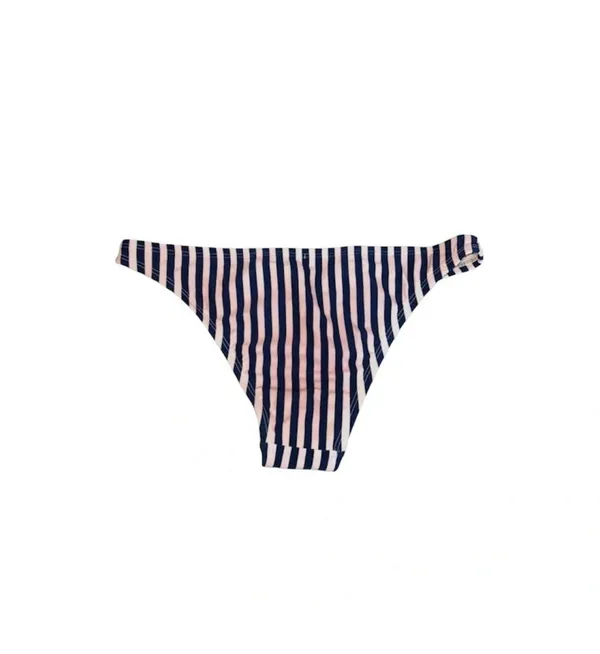 aerie Cheeky Swim Bottoms Light Pink Navy Blue Striped Low Rise NWT - Image 6