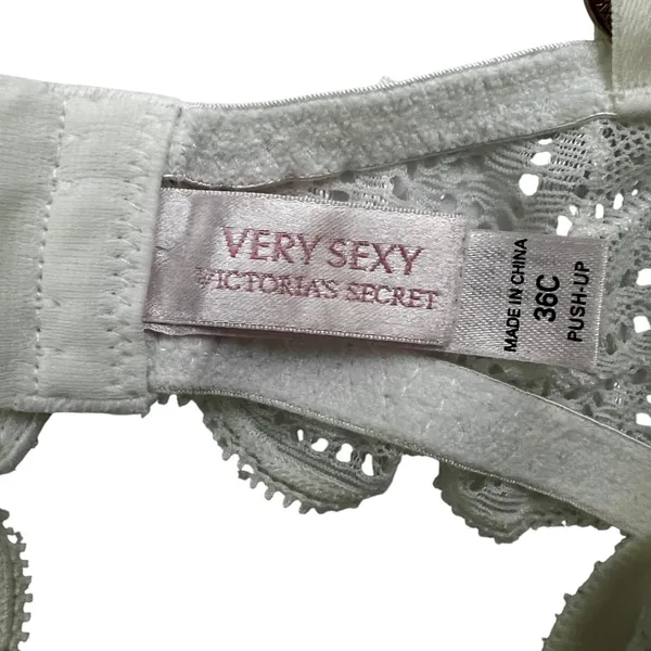 Victoria's Secret Very Sexy Floral Lace Push-Up Bra Bridal Romantic Size 36C - Image 4