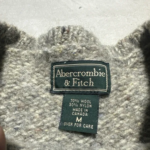 VTG 90s Wool Abercrombie and Fitch Sweater Women's SZ M Made In Canada Y2K - Image 2