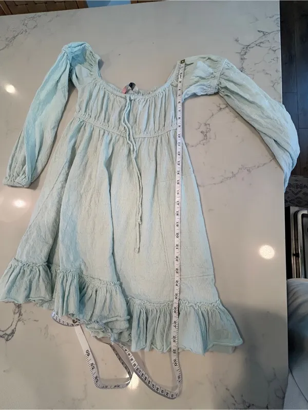 Free People Beach baby love blue Lowry Mini Dress size small - Image 6
