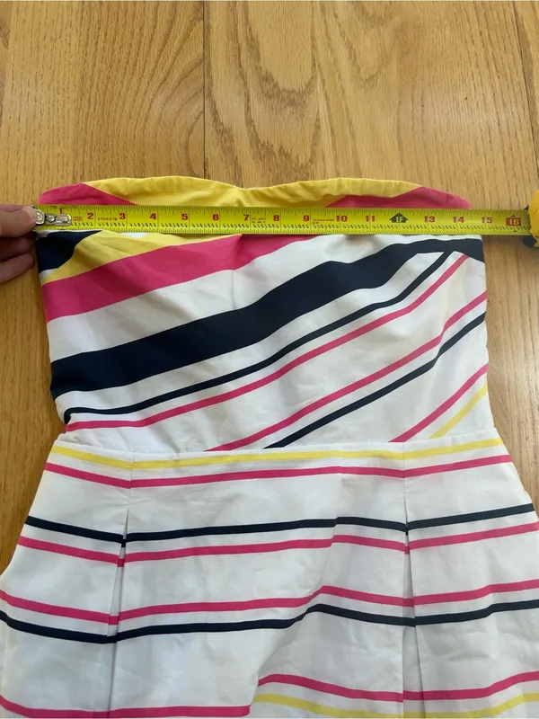 Lilly Pulitzer Lottie Strapless Dress Size 10 Yellow Pink Colorblock Style 27063 - Image 6