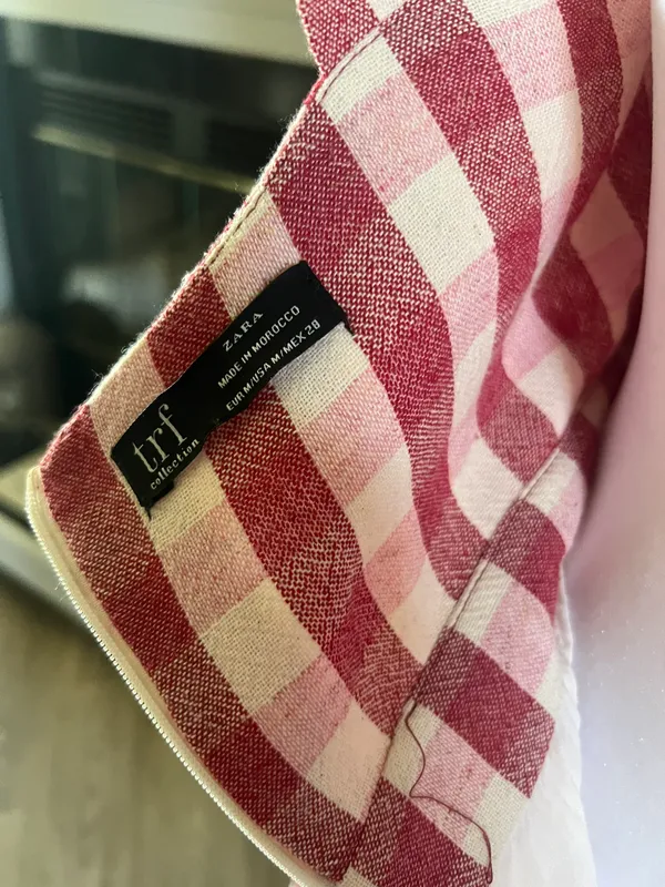 ZARA Red Gingham Checkered Sweetheart Dress Size M - Image 9