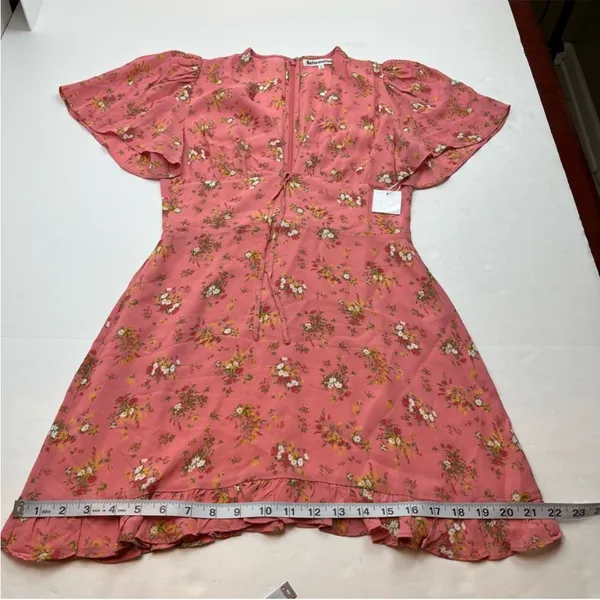 Reformation Mya Dress Floral Zip Back‎ Womens Size 6 Pink Floral NEW *TINY FLAW - Image 9