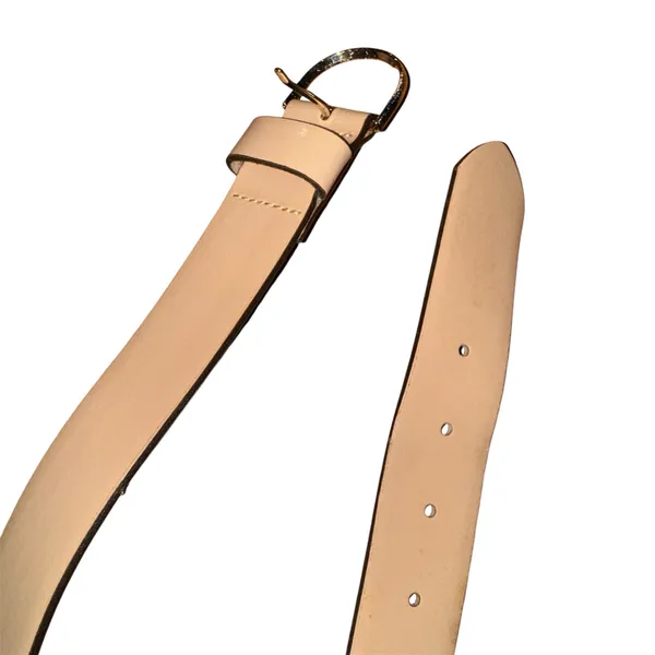 Beige genuine leather belt Tan - Image 2