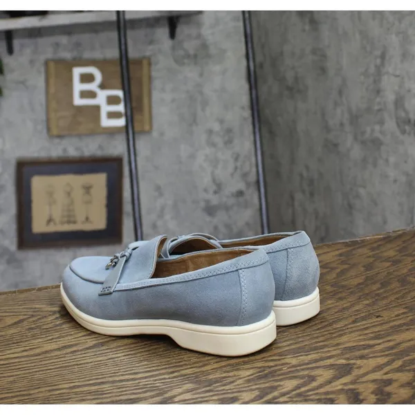 Giani Bernini Womens Lesleee Slip-On Memory Foam Loafers Light Blue Suede 6M - Image 2