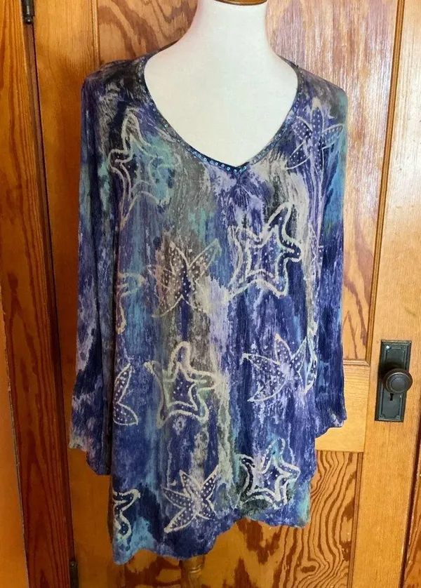 Charlie Paige Boho hippie chic tie dye stars tunic - Image 6