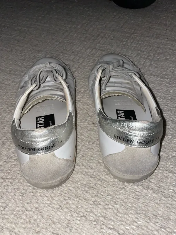 Golden Goose Women's Super-Star with silver heel tab and metal stud lettering - Image 4