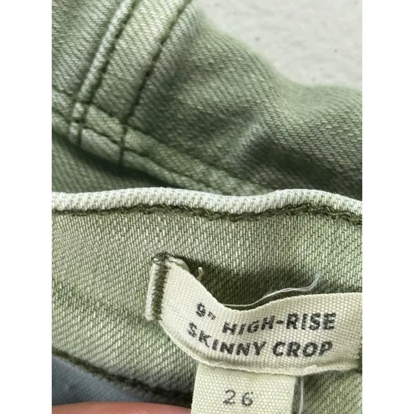 Madewell‎ 9" High Rise Skinny Crop Button Fly Jeans Womens Size 26 Green Denim - Image 8