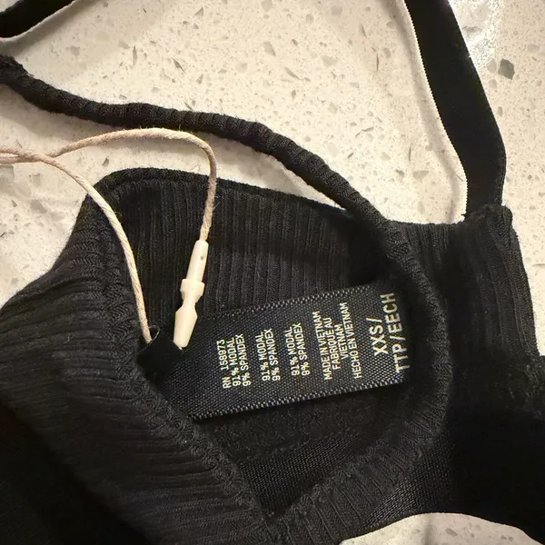 Skims ribbed scoop bralette NWT soot black XXS - Image 4