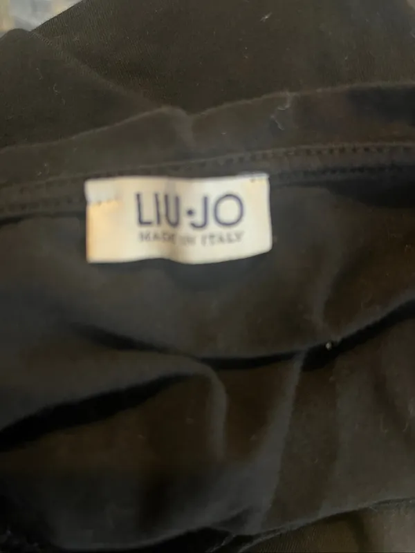 Liu Jo Black Graphic Tee with White Star & Text Design small - Image 4