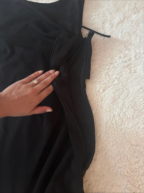 Lulus Love In Your Eyes Black Knotted Mermaid Maxi Dress Size Medium NWT Formal - Image 7