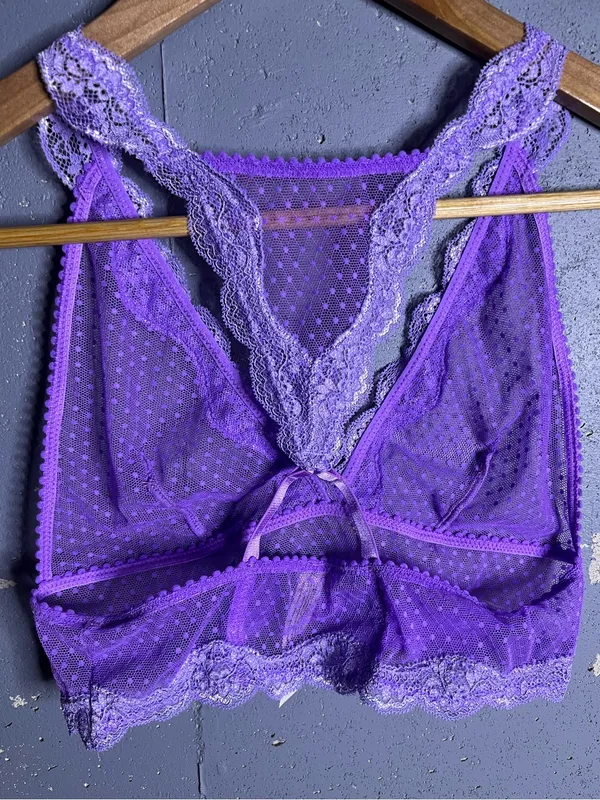 Free People Intimately Midweek Longline Purple Bralette in size Small - Image 5